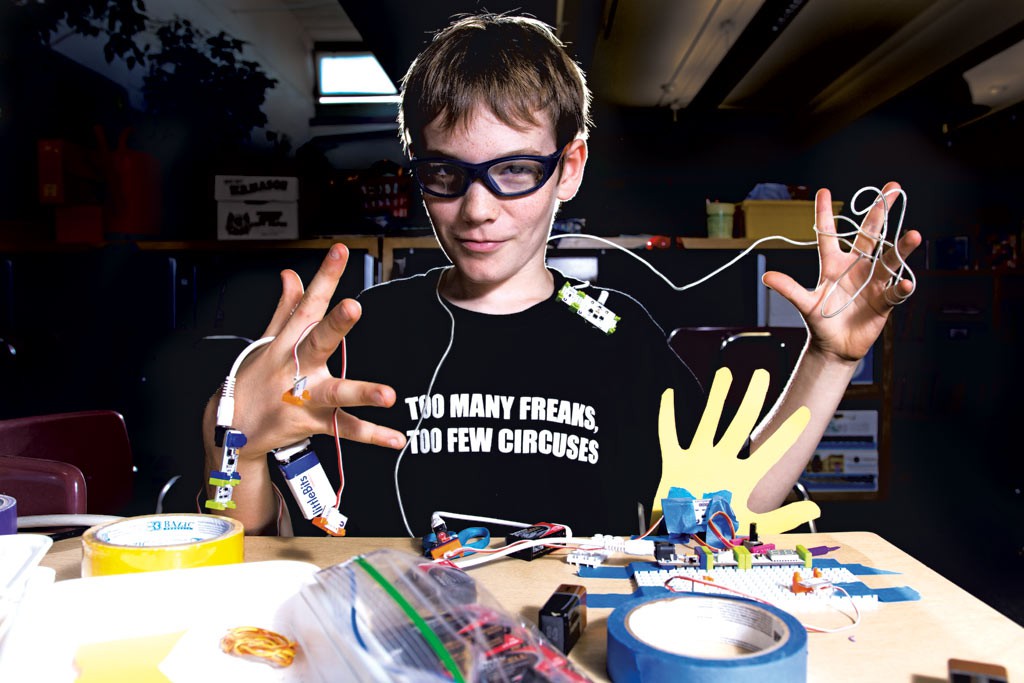 Sam Simon: Julian Holcroft with his LittleBits creation