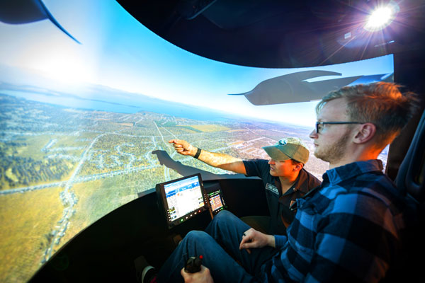 Someone trying our the Mobile Dome flight simulator from Beta